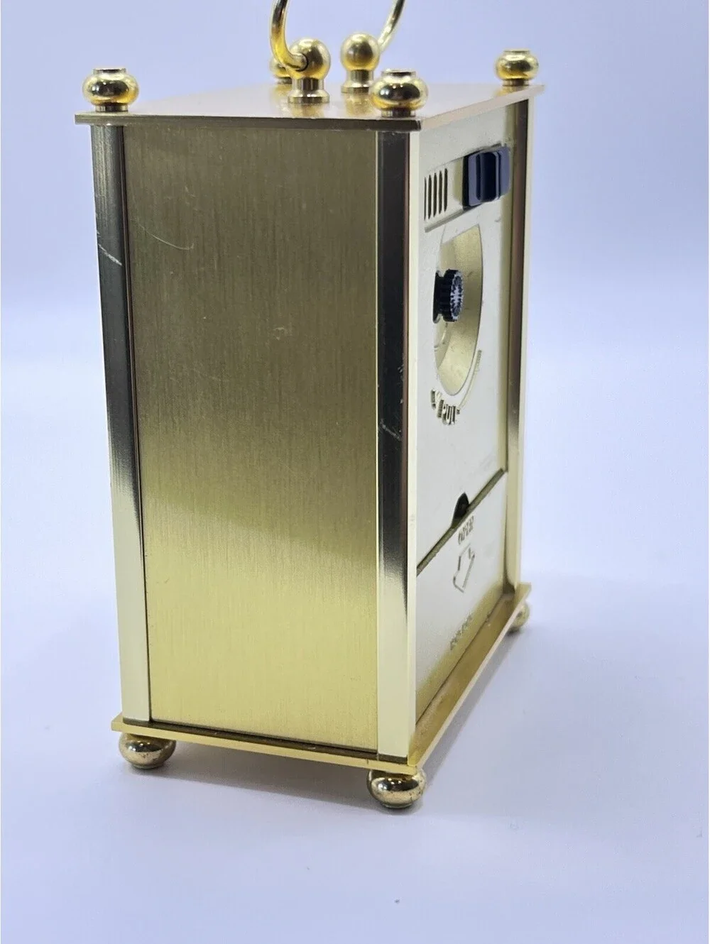Linden Vintage Gold tone Quartz Small mantle Alarm Clock works 3109.2